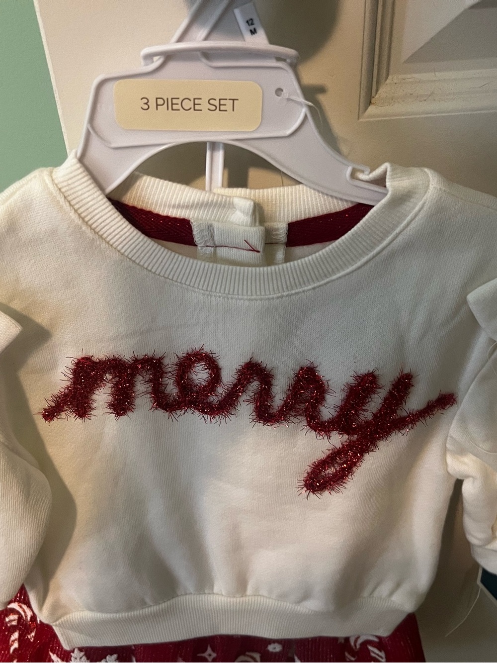 Cynthia Rowley White Sweatshirt & Red Tulle Skirt Set - Picture 3 of 5
